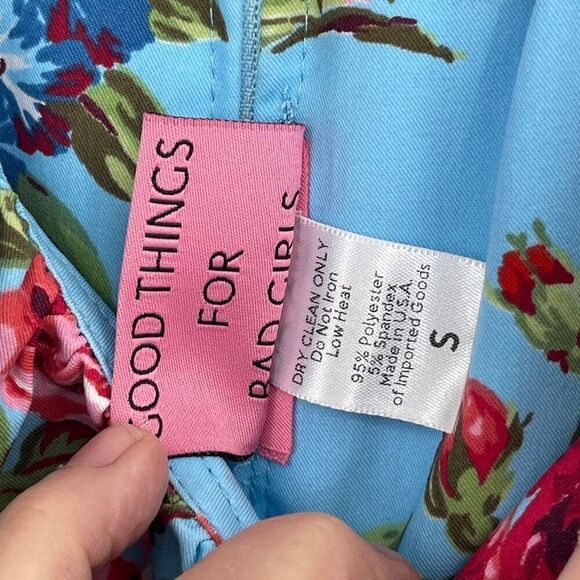 Vixen by Micheline Pitt Multicolor Fit & Flare Floral Ingenue Swing Dress Small - Picture 4 of 9